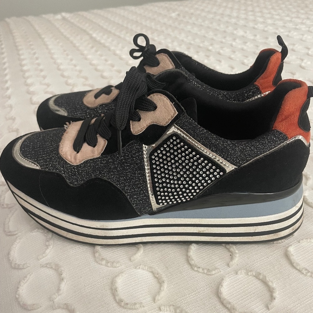 Platform Sneakers French Rhinestone